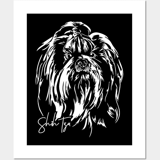 Shih Tzu dog lover portrait Wall Art by wilsigns